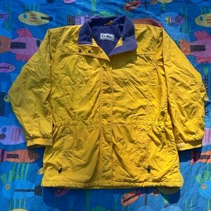 Women’s Yellow vintage 90s yellow three seasons LL Bean large jacket